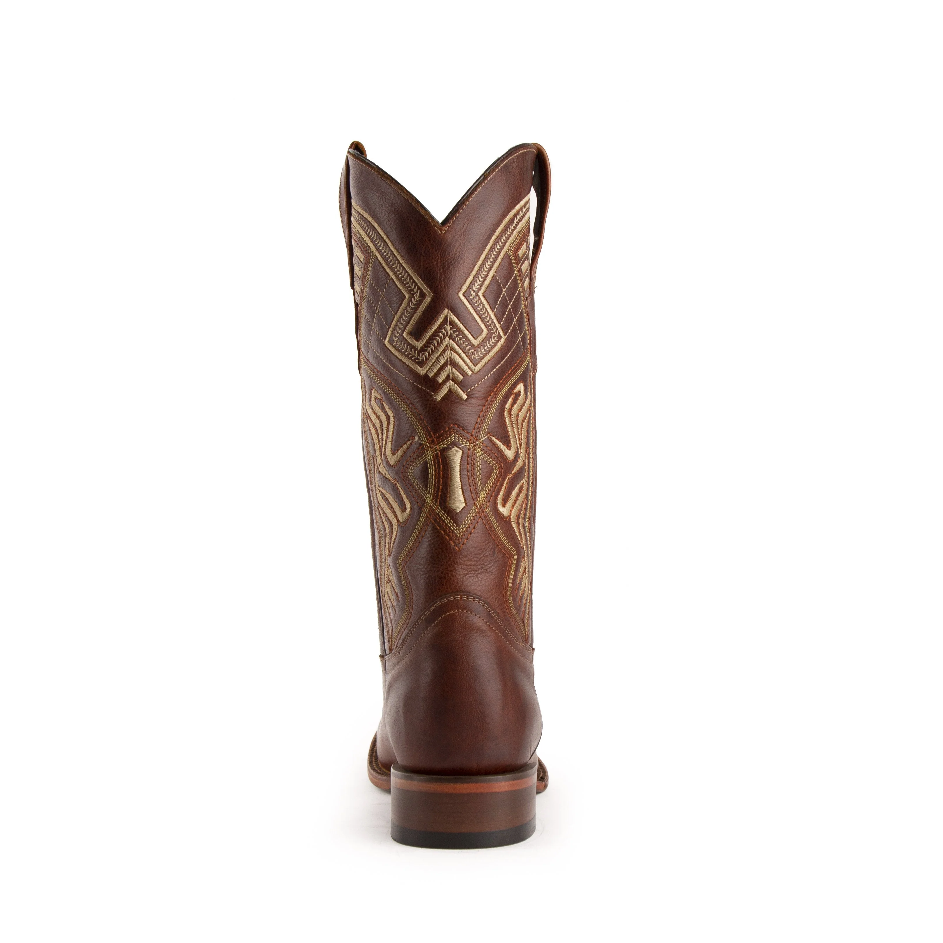 Mens Ferrini Roan Square Toe Leather Cowboy Boot in Cognac - Image 5