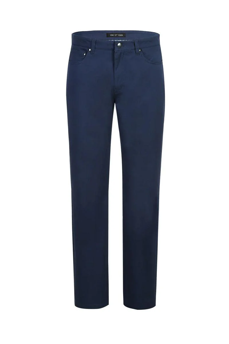 "Pelago Men's Stretch Chino Dress Pants with 5-Pocket Design - Blue"