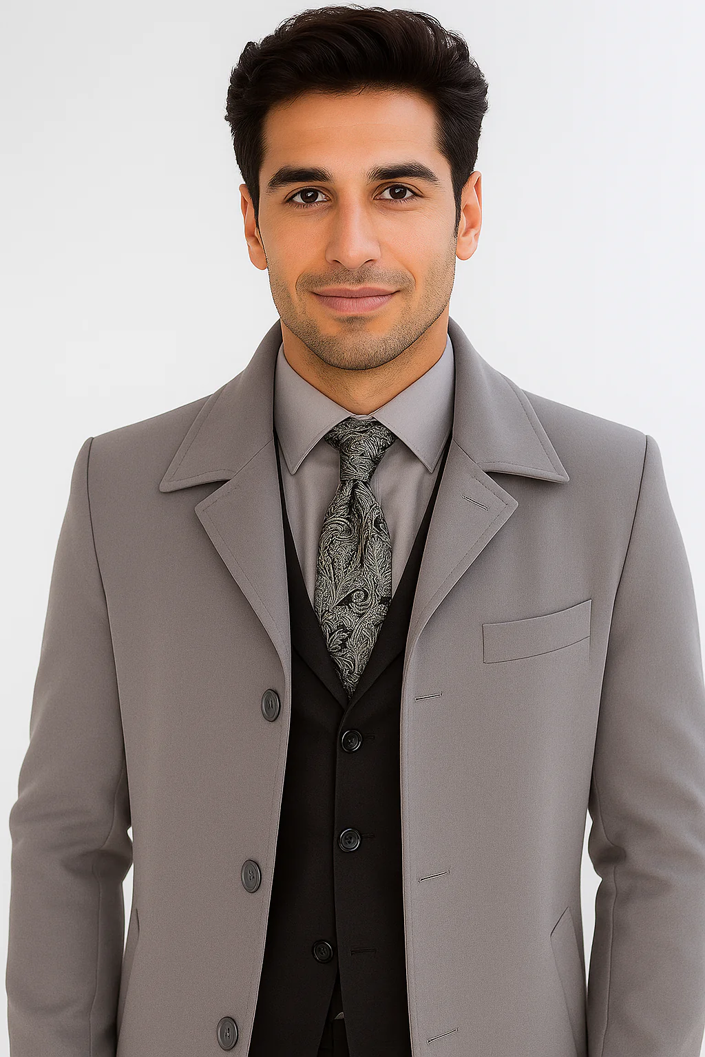 Men's Full Length Overcoat – Classic Winter Long Top Coat - Image 5