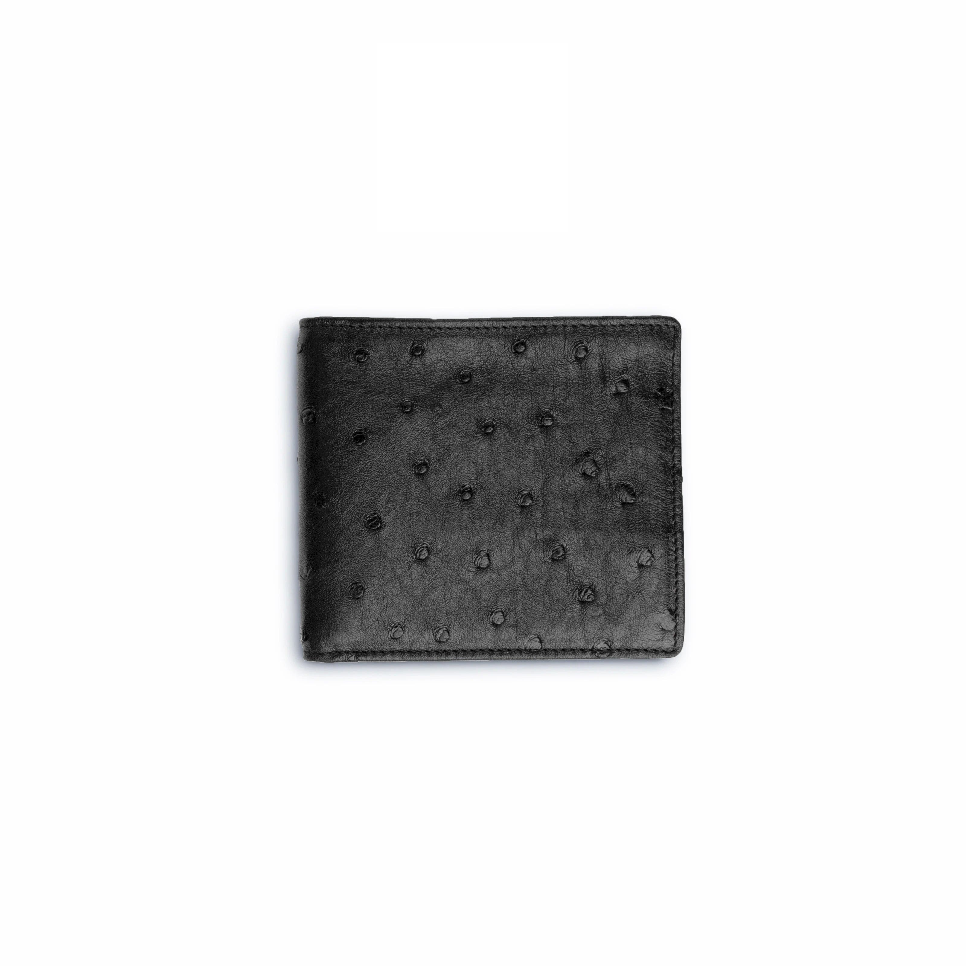 Mens Full Ostrich Quill Hipster Wallet in Black - Image 3