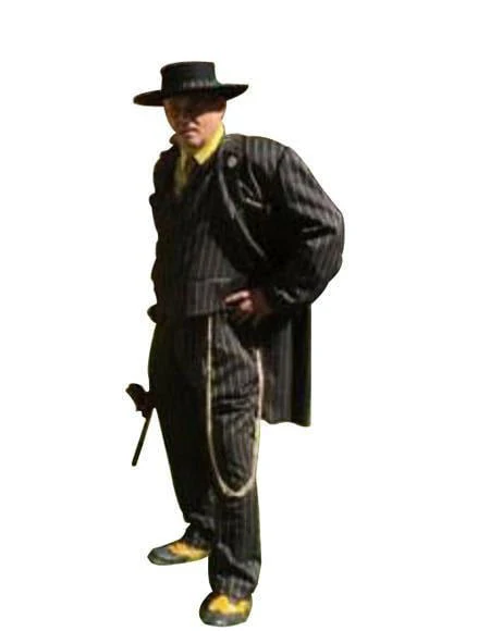 Mens Gangster Zoot Suit in 3 Colors  Chalk Stripe - Black and Red - Black and Gold - Black and White - Image 14
