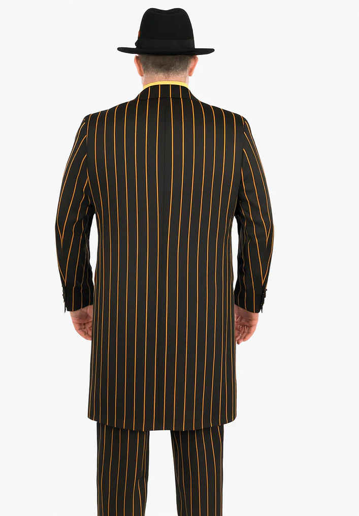 Mens Gangster Zoot Suit in 3 Colors  Chalk Stripe - Black and Red - Black and Gold - Black and White - Image 6