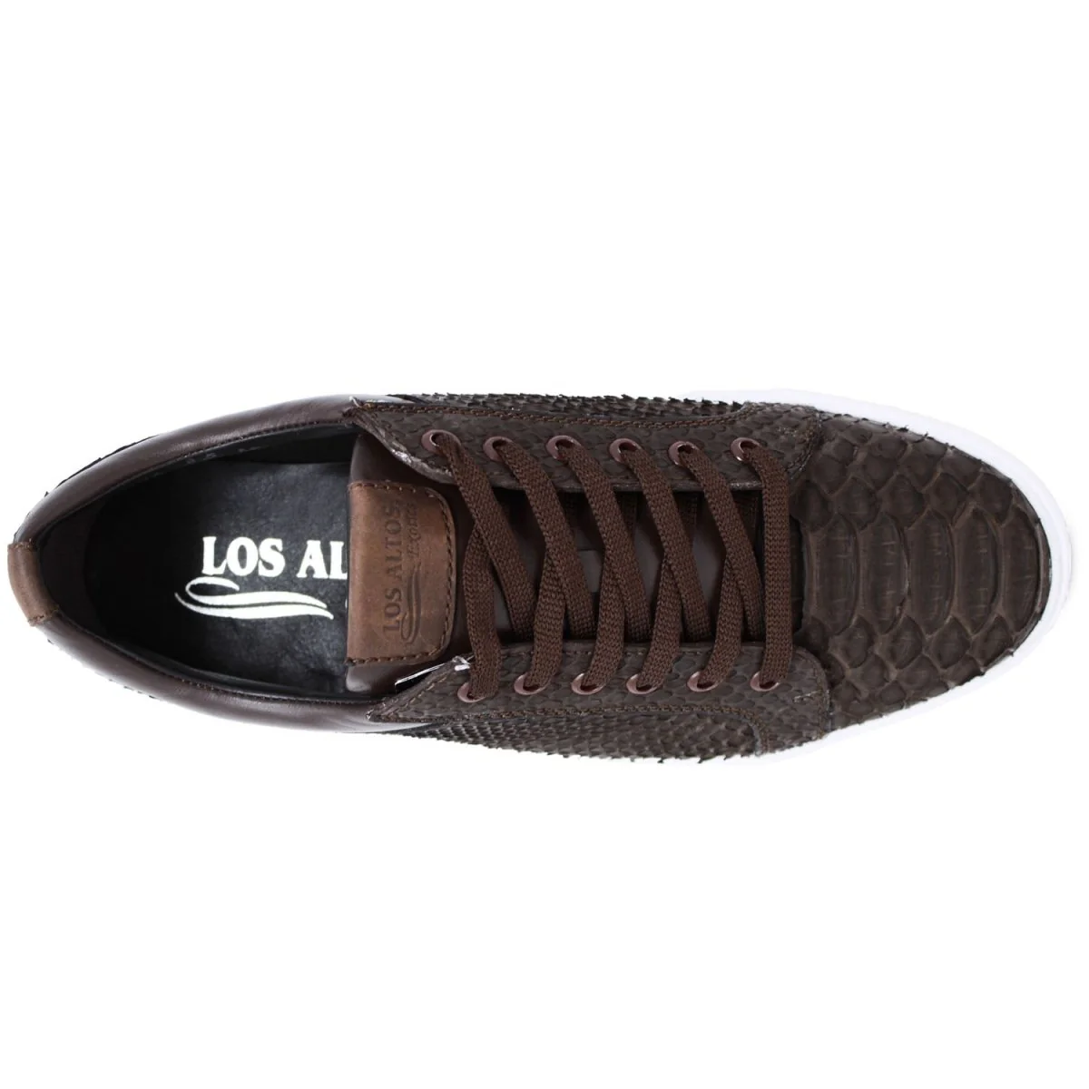 Men's Genuine Full Python Skin Sneakers - Brown - Image 5