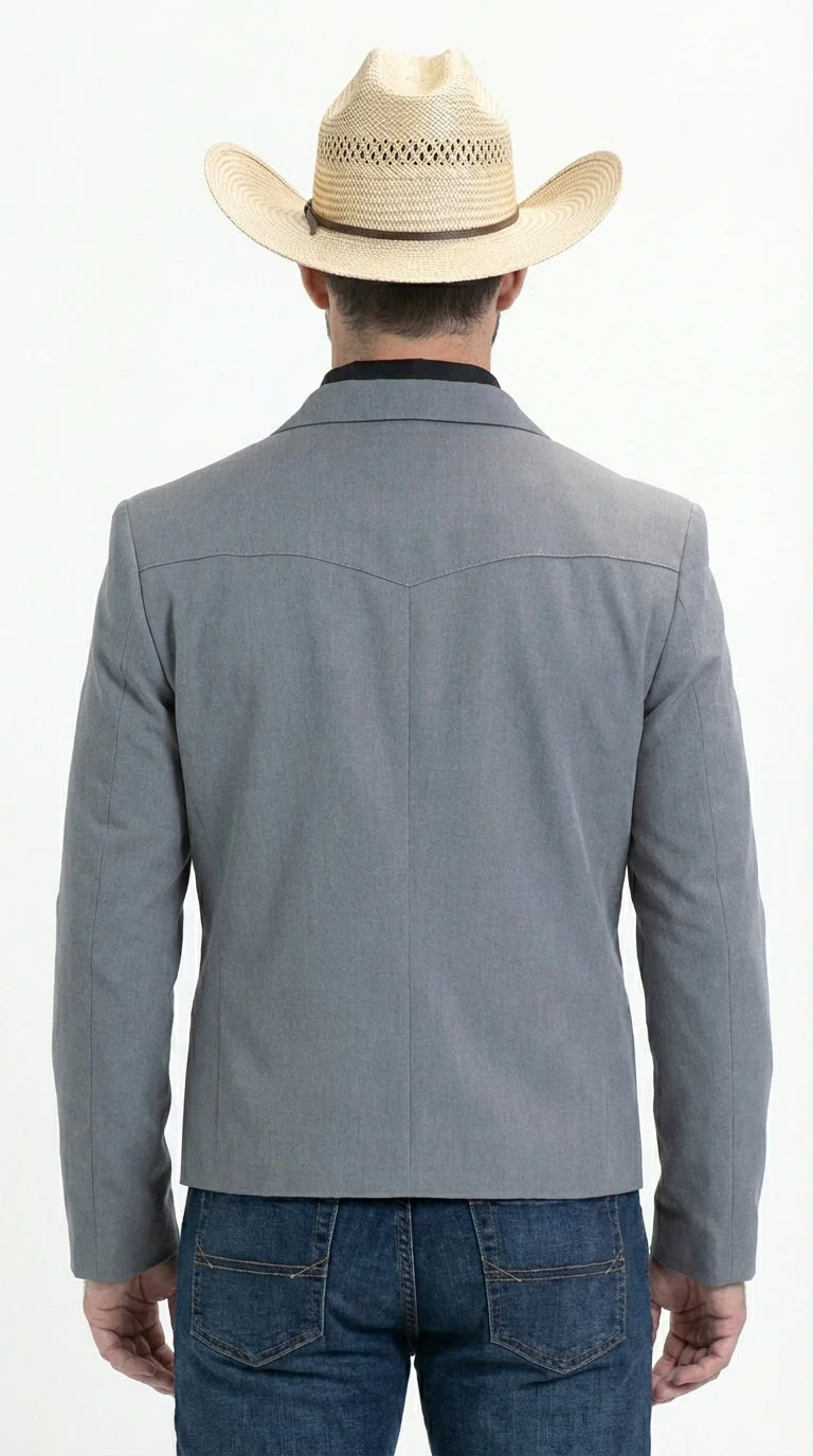 Mens Gray Western Blazer Set – Cowboy Style Jacket and Pants Outfit Classic Country Western Suit - Image 2