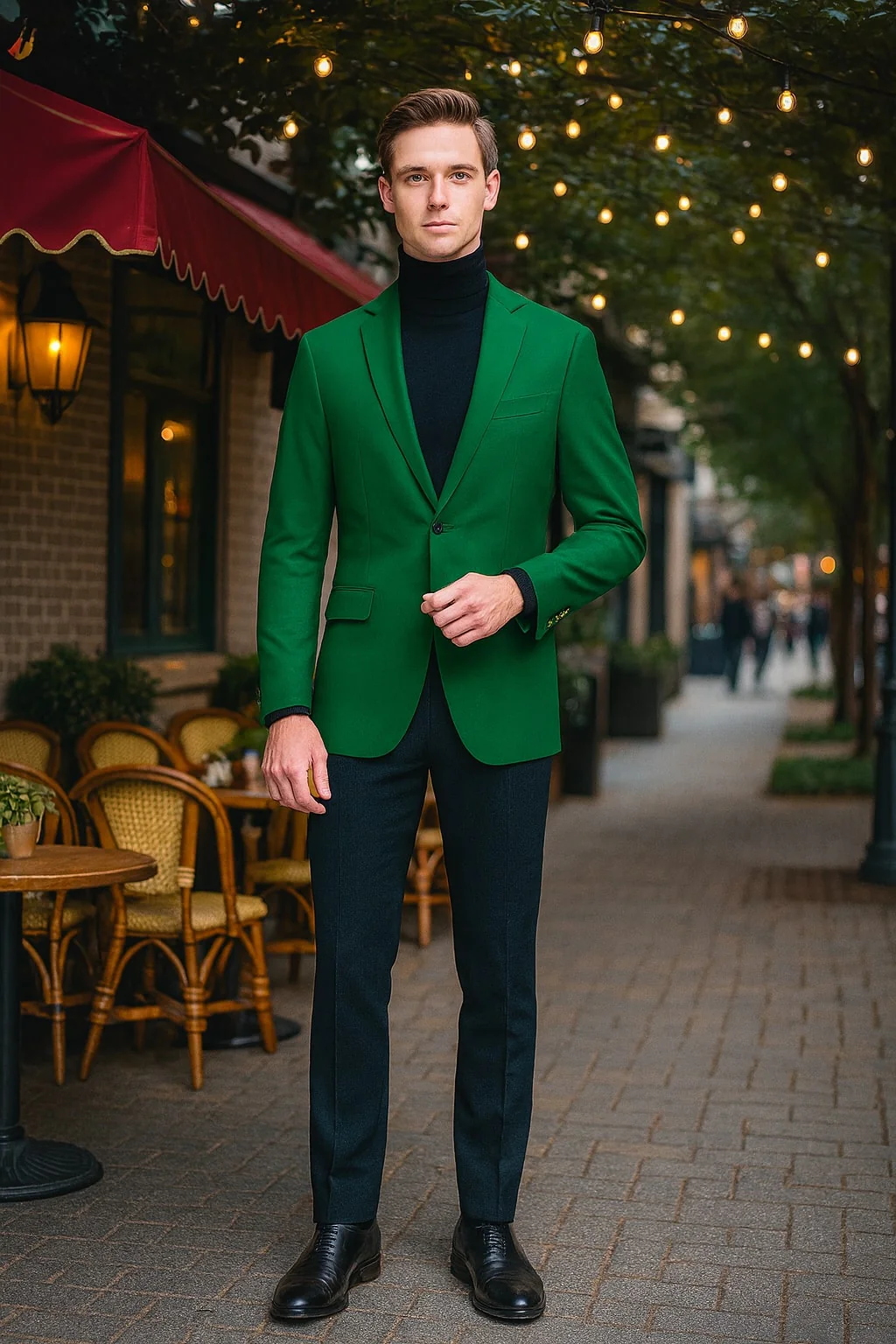Mens Green Blazer – Stylish Casual and Formal Sport Coat for Parties, Weddings and Events in Emerald Green - Image 4