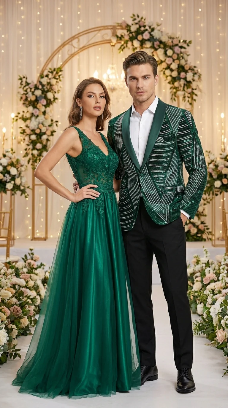 Mens Green Sequin Christmas Holiday Blazer – Luxury Party Jacket for New Year, Wedding and Festive Events New Year Jacket - Image 6