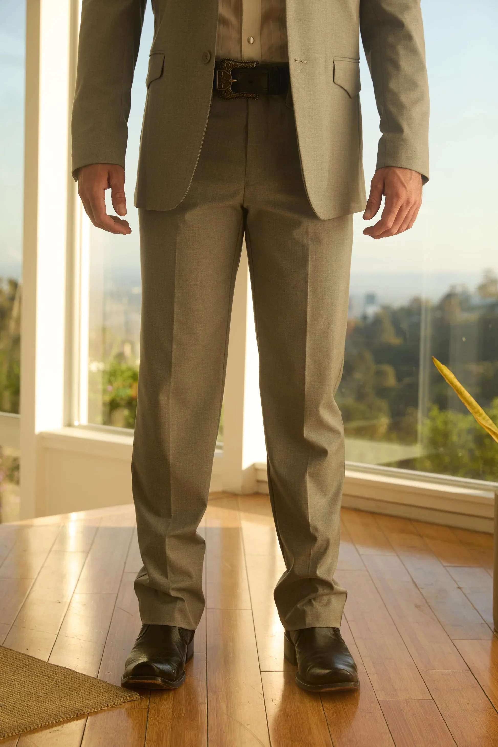 Mens Grey Western Sport Suit with Elbow Patches – Rugged Classic Style - Image 5