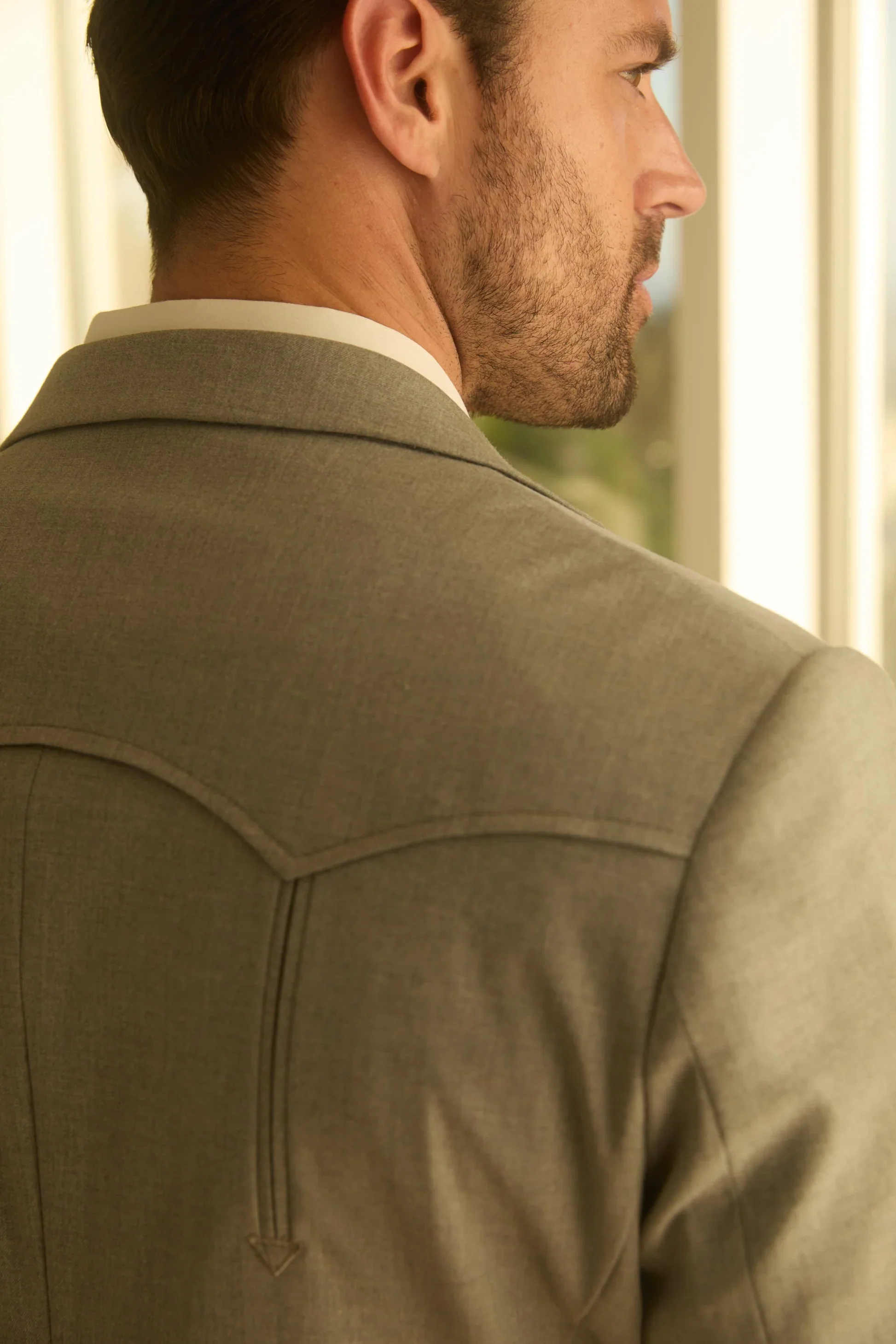 Mens Grey Western Sport Suit with Elbow Patches – Rugged Classic Style - Image 9