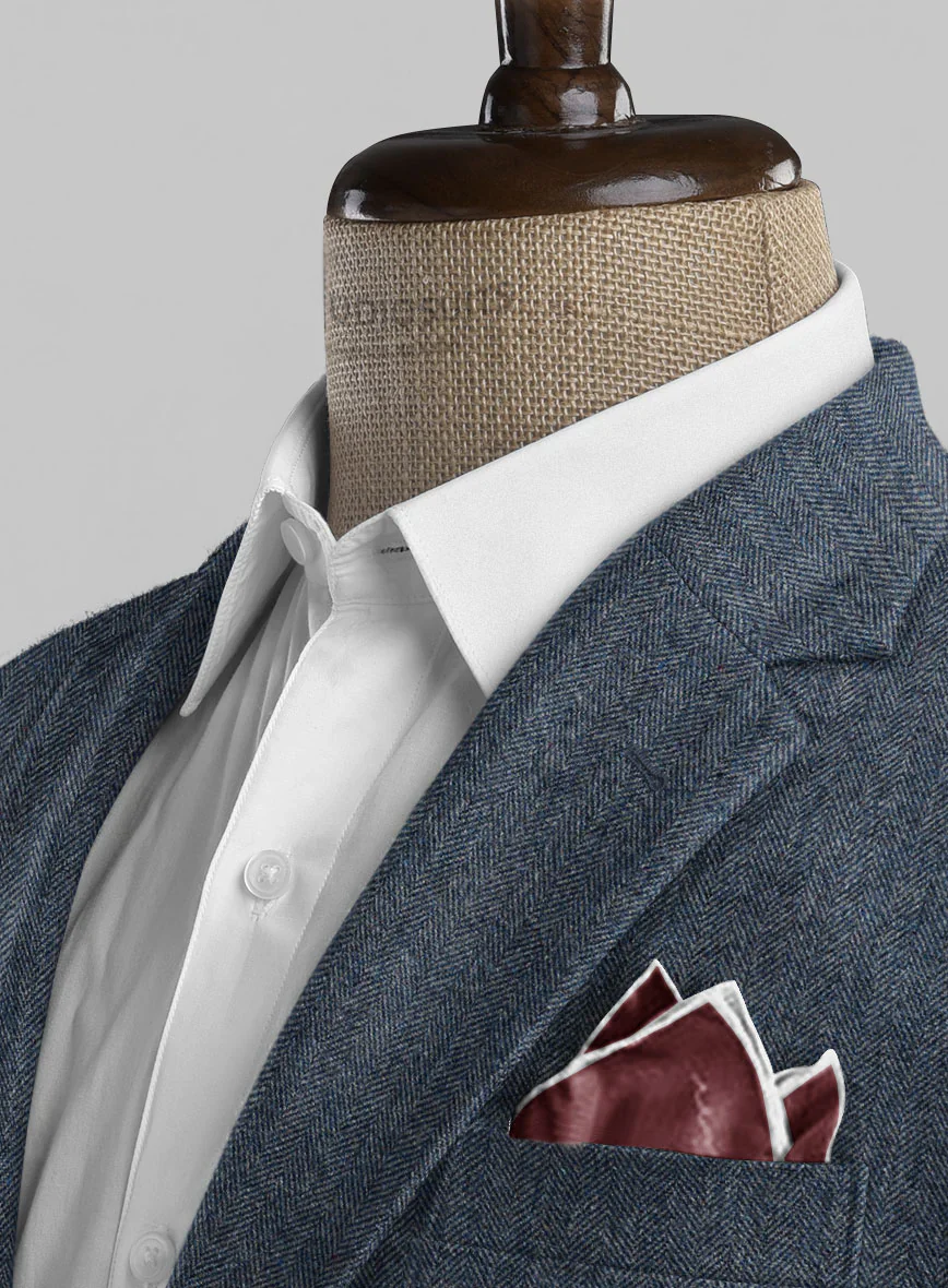 Mens Heritage Blue Herringbone Jacket – Timeless Tweed Sport Coat - Image 4