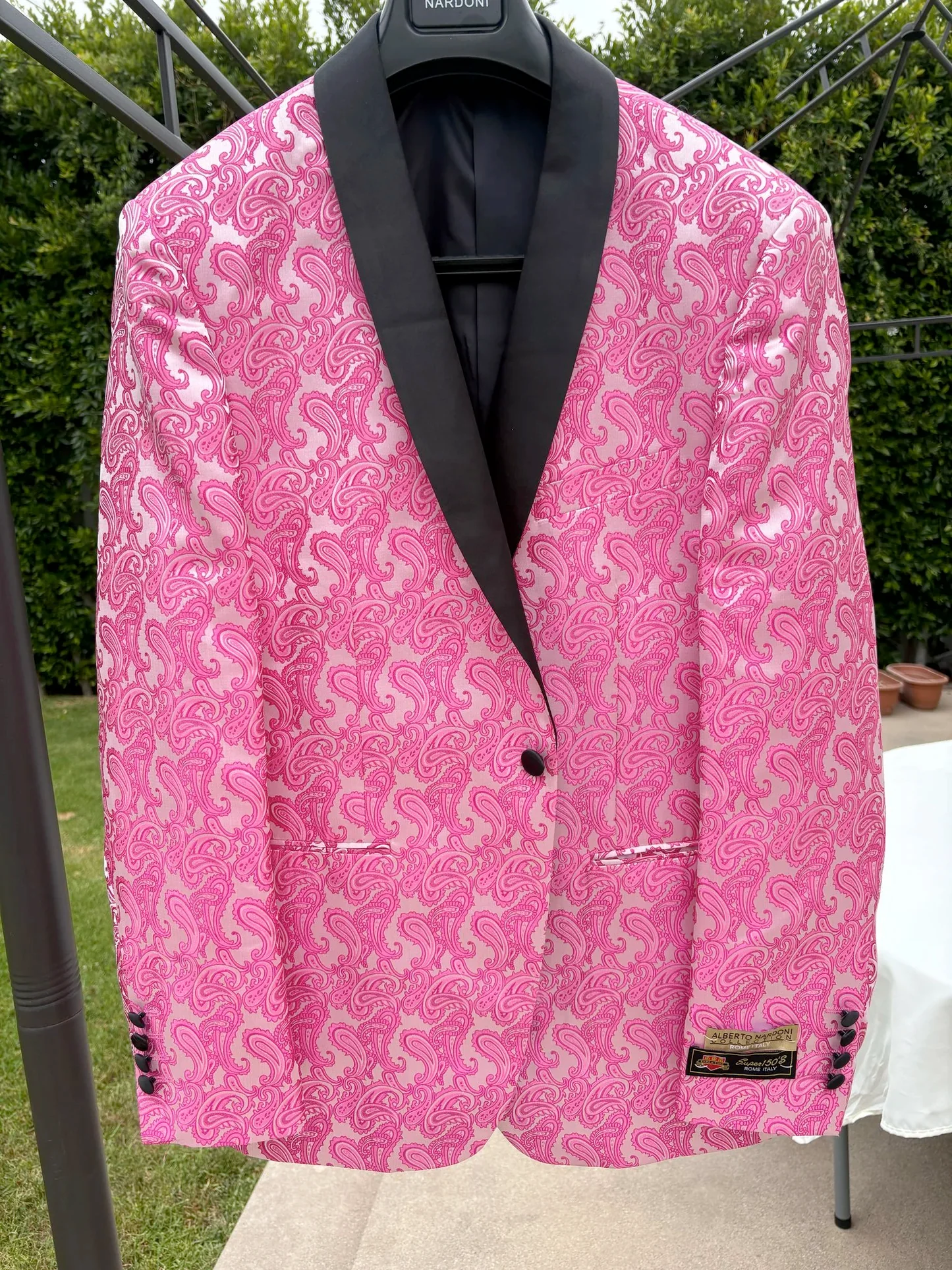 Mens Hot Pink Paisley Western Blazer Jacket – Stylish Pattern Formal Blazer with Black Shawl Lapel for Party, Wedding Cowboy Sportcoat - Image 13