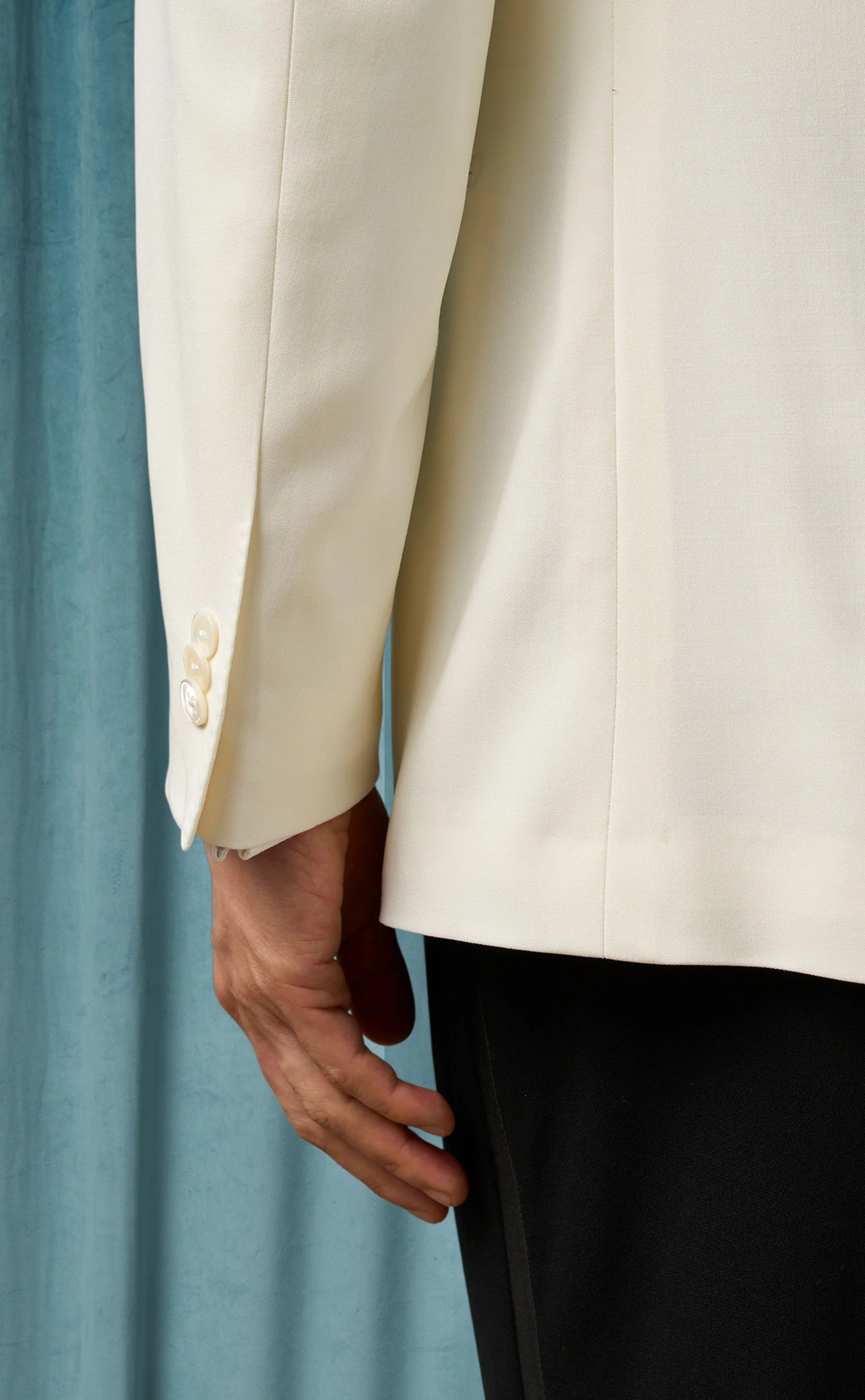Mens Ivory Dinner Jacket  - Cream Wedding Tuxedo Jacket in Off White Blazer Shawl Collar Double breasted - Image 5