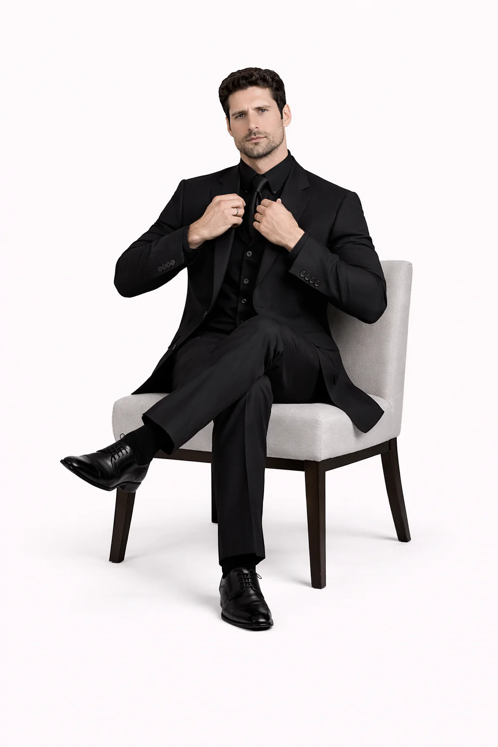 Mens John Wick Vested Black Suit Costume - Image 4