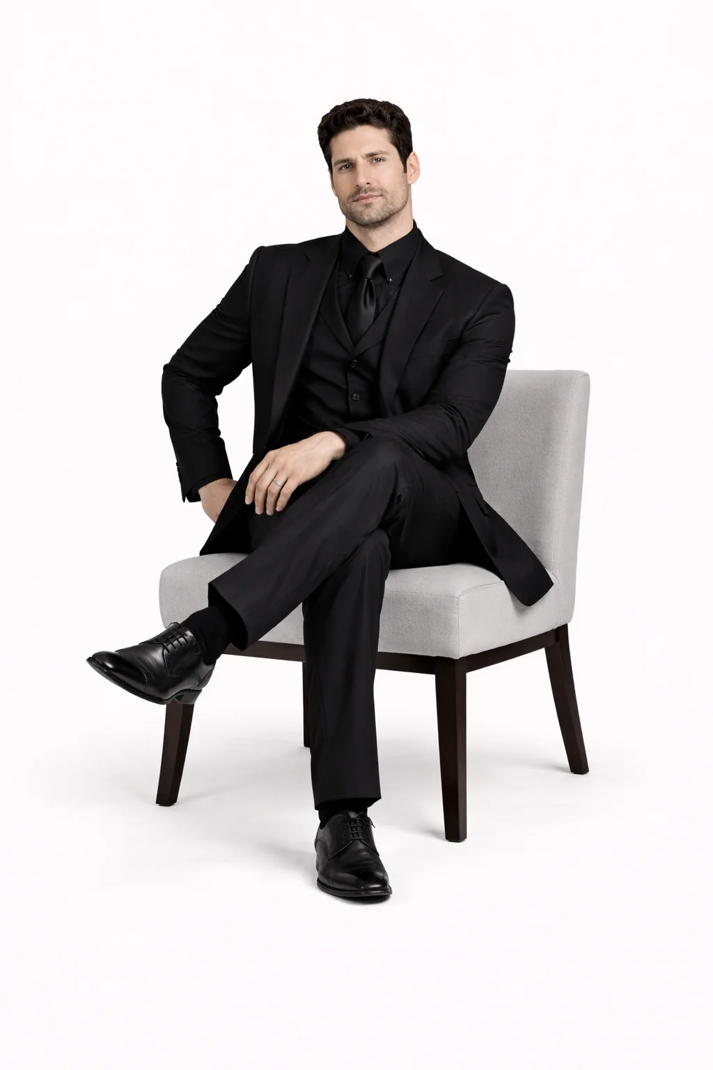Mens John Wick Vested Black Suit Costume - Image 5