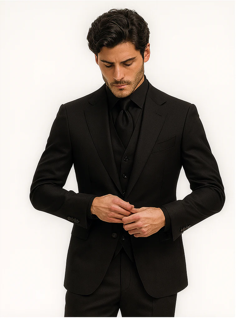 Mens John Wick Vested Black Suit Costume - Image 7