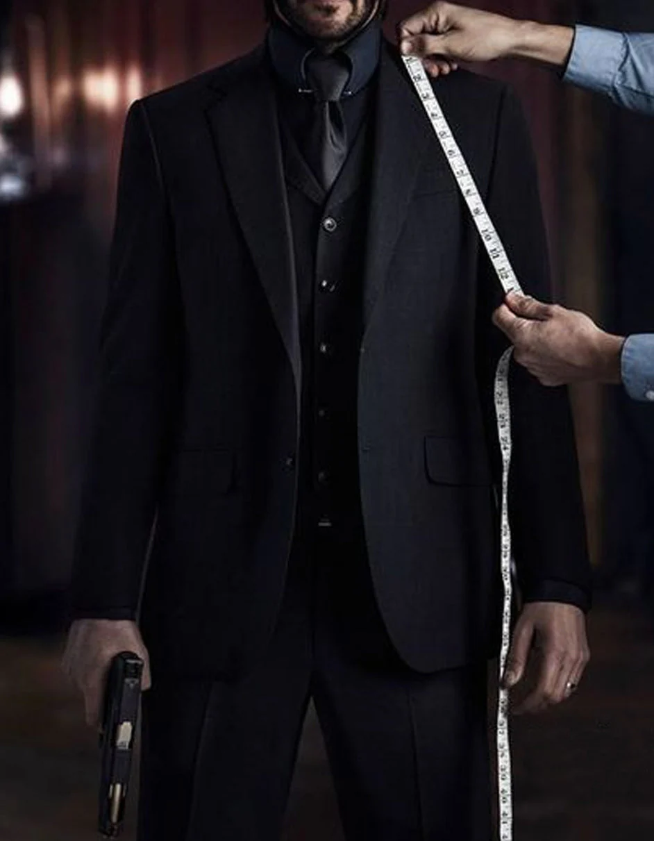 Mens John Wick Vested Black Suit Costume - Image 9