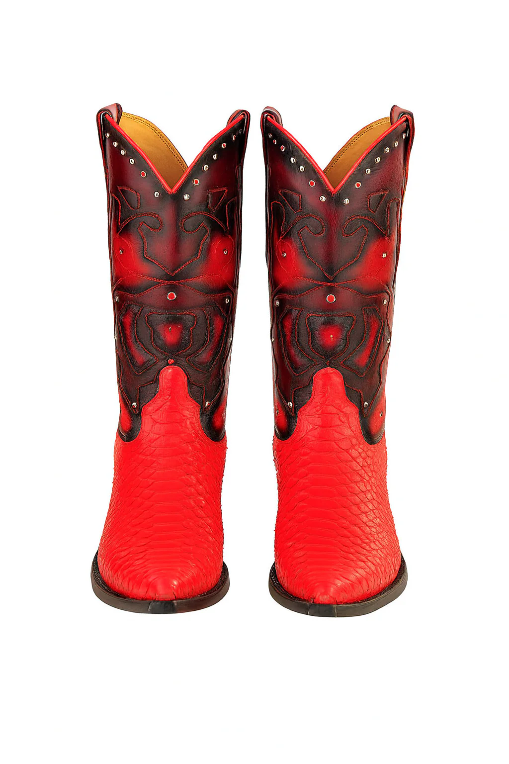 Men's King Exotic Boots Genuine Python 3x Toe Red (495vf5712) - Image 3