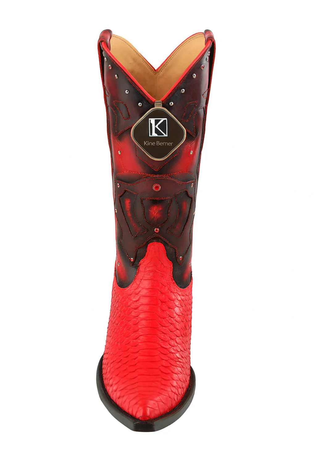 Men's King Exotic Boots Genuine Python 3x Toe Red (495vf5712) - Image 6