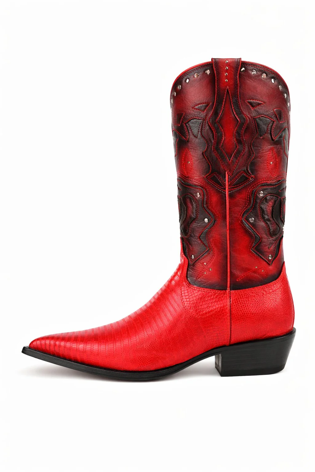 Men's King Exotic Boots Teju Lizard 3x Toe Red (495vf0712) - Image 2