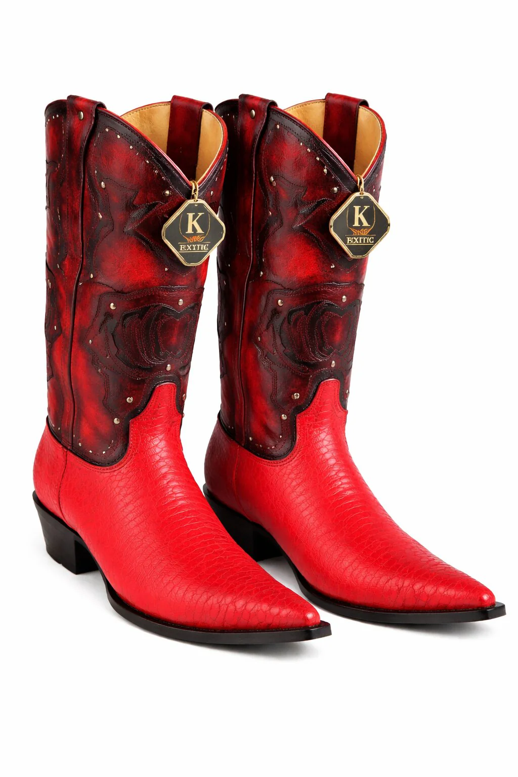 Men's King Exotic Boots Teju Lizard 3x Toe Red (495vf0712) - Image 5
