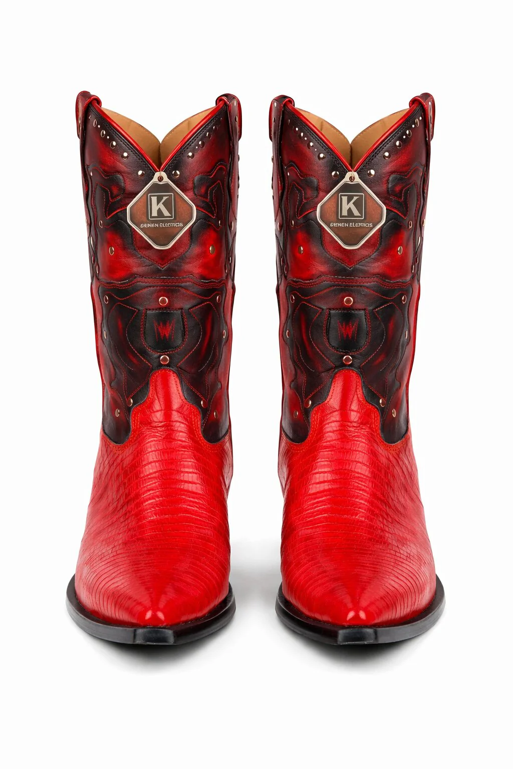 Men's King Exotic Boots Teju Lizard 3x Toe Red (495vf0712) - Image 7