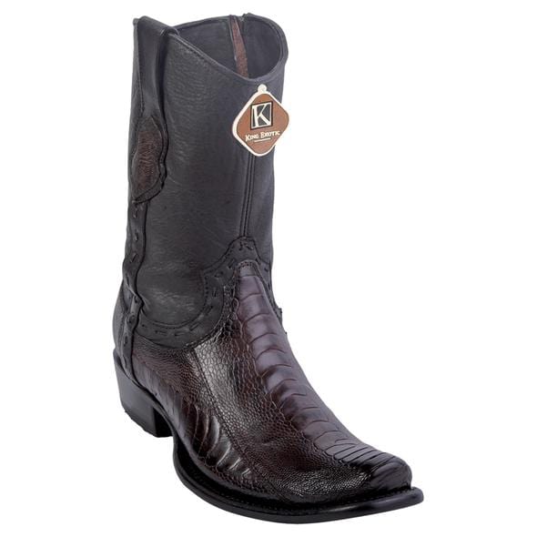 Men's King Exotic Original Ostrich Leg Skin Dubai Style Short Boots 479B05 - Image 2
