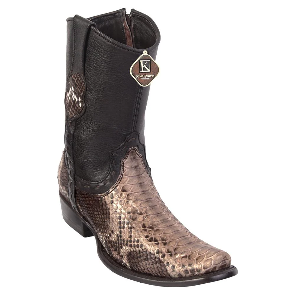 Men's King Exotic Original Python Skin Dubai Style Short Boots 479B57 - Image 4