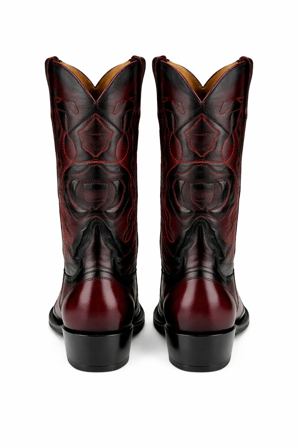 Men's King Exotic Snip Toe Eel Boots Handcrafted Burnished Burgundy (494RD0843) - Image 5