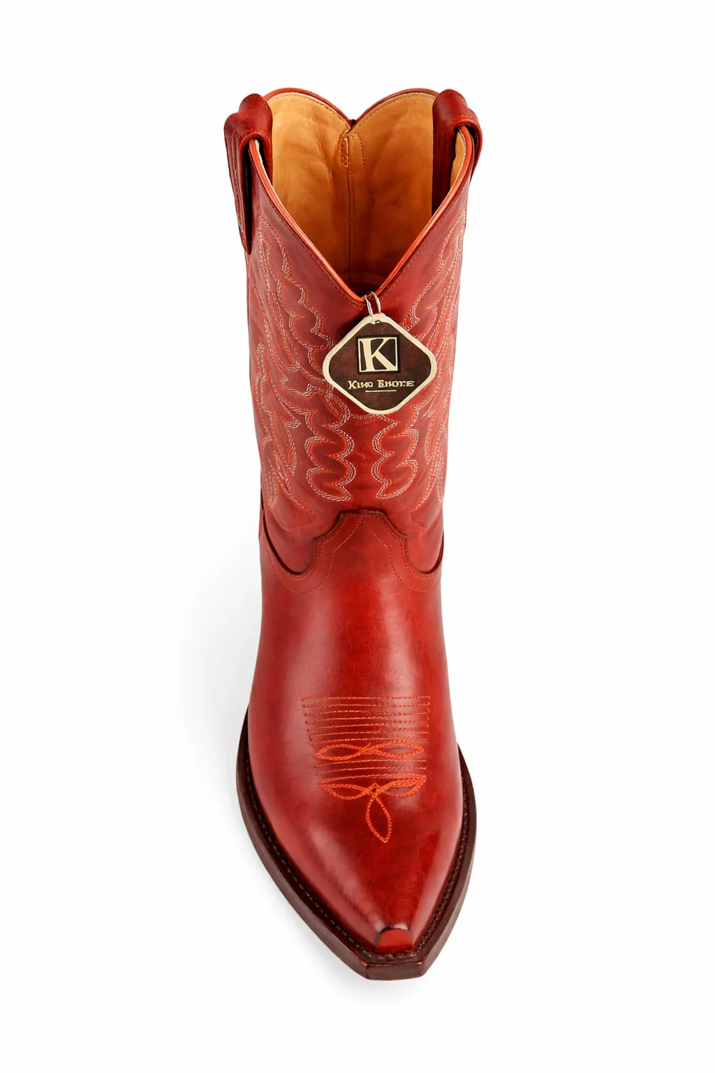 Men's King Exotic Snip Toe Pull Up Leather Boots Handmade Cognac (4943803) - Image 4