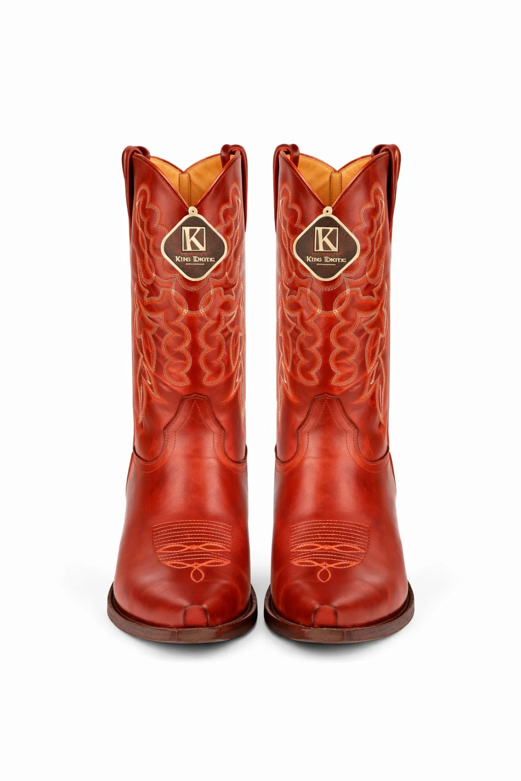 Men's King Exotic Snip Toe Pull Up Leather Boots Handmade Cognac (4943803) - Image 5