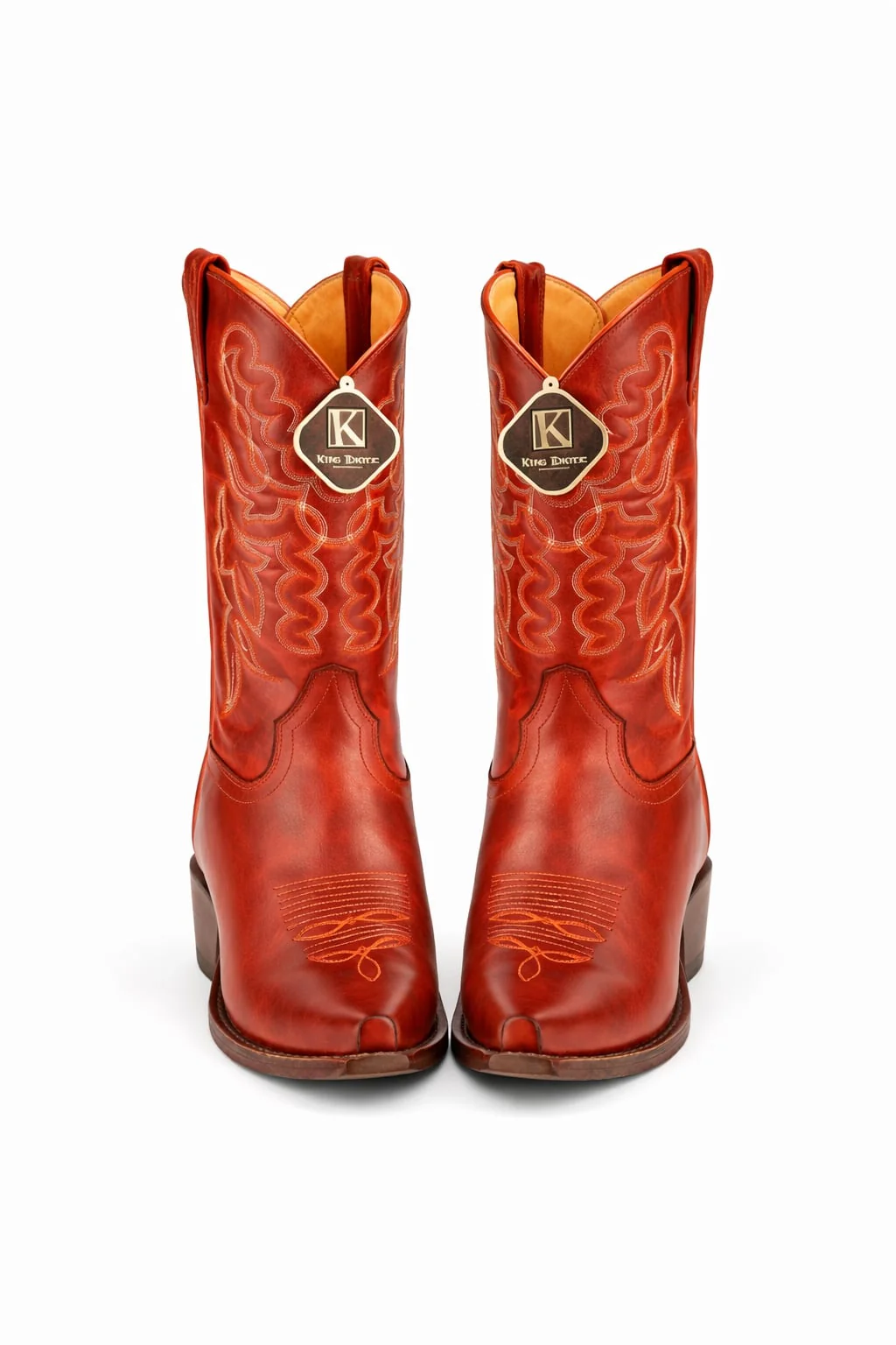 Men's King Exotic Snip Toe Pull Up Leather Boots Handmade Cognac (4943803) - Image 7