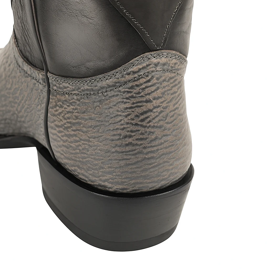 Men's King Exotic Snip Toe Sharkskin Boots Handcrafted Gray (494R0909) - Image 10