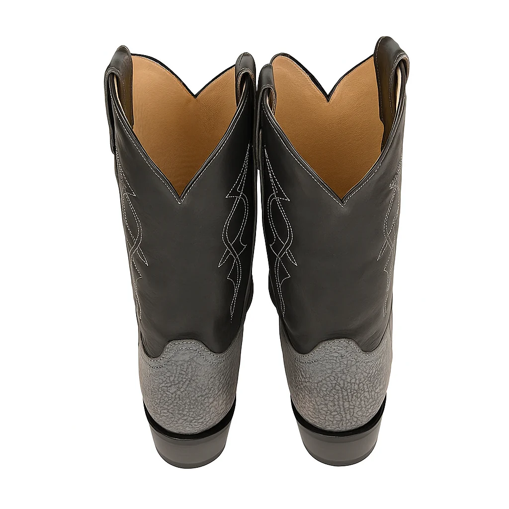 Men's King Exotic Snip Toe Sharkskin Boots Handcrafted Gray (494R0909) - Image 11