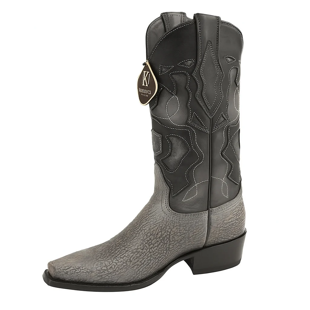 Men's King Exotic Snip Toe Sharkskin Boots Handcrafted Gray (494R0909) - Image 6