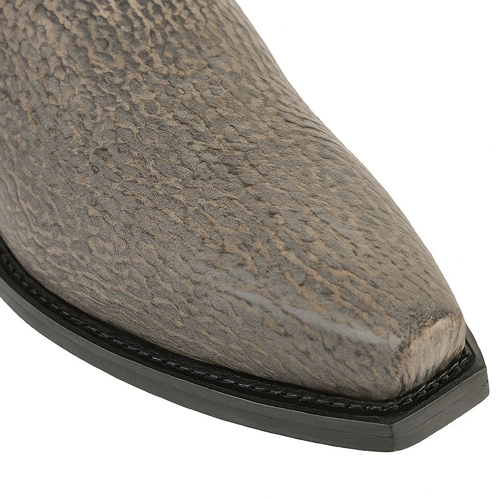 Men's King Exotic Snip Toe Sharkskin Boots Handcrafted Gray (494R0909) - Image 7