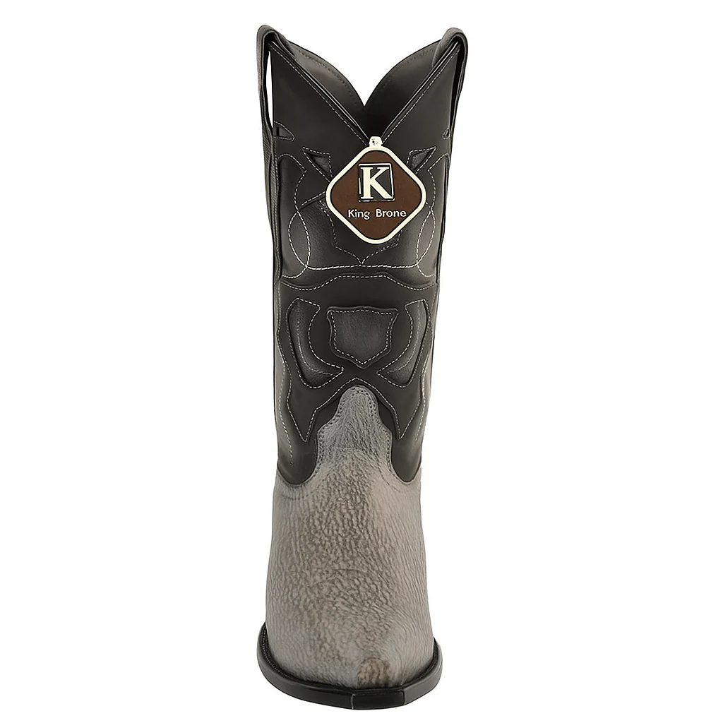 Men's King Exotic Snip Toe Sharkskin Boots Handcrafted Gray (494R0909) - Image 8