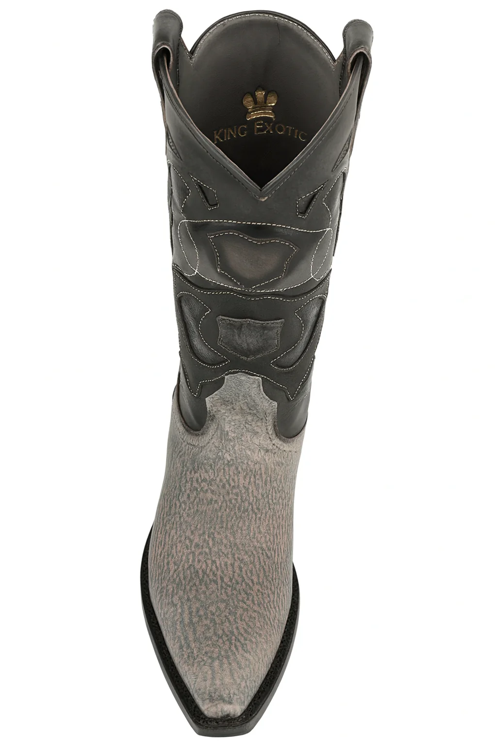 Men's King Exotic Snip Toe Sharkskin Boots Handcrafted Gray (494R0909) - Image 6