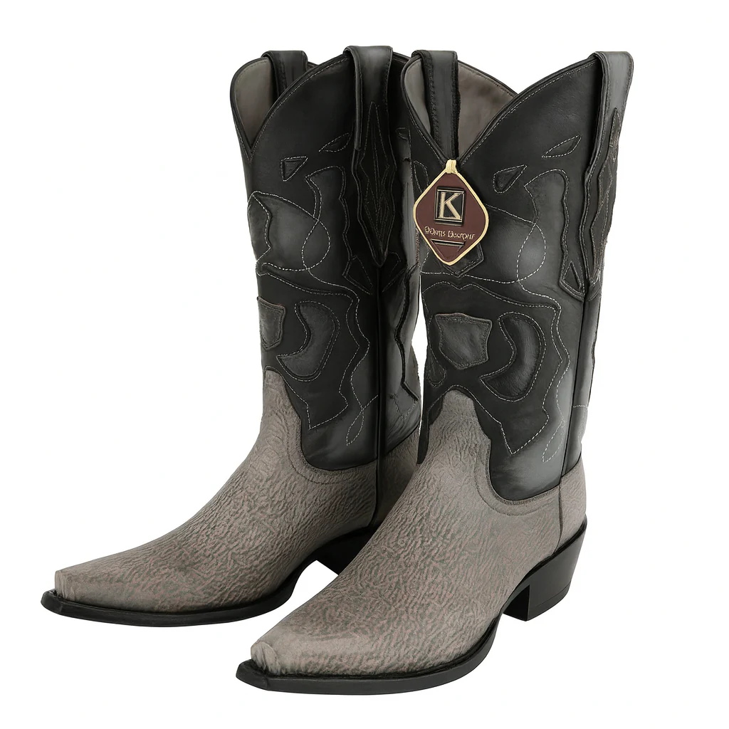 Men's King Exotic Snip Toe Sharkskin Boots Handcrafted Gray (494R0909) - Image 7
