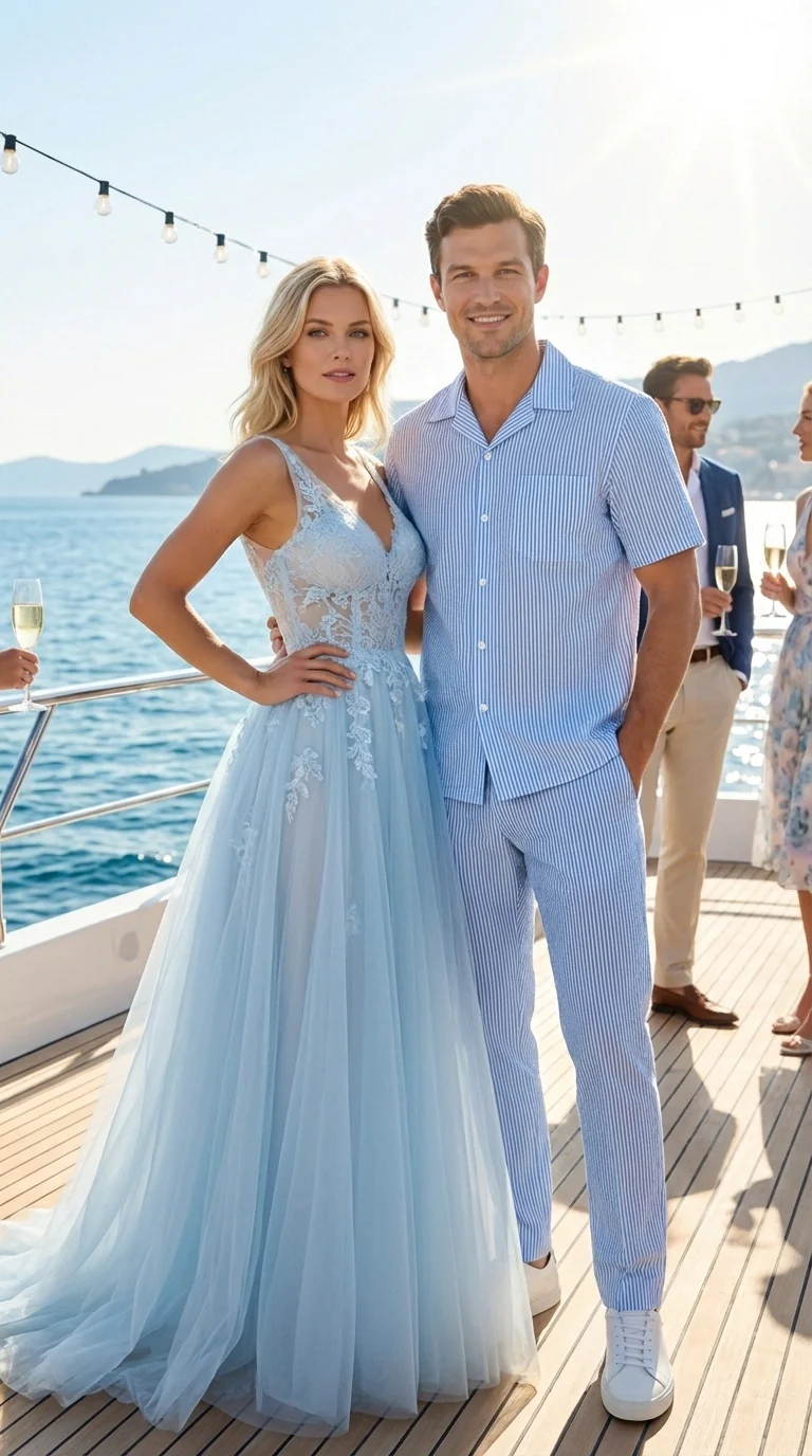 Mens Light Blue Seersucker Walking Suit Set – Casual Summer Short Sleeve Outfit with Matching Pants Lightweight Two Piece Set - Image 13