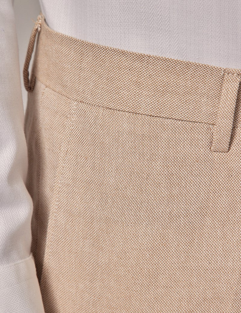 Mens Linen Suit For Beach Wedding - Summer  Slim Suit in Stone - Image 6