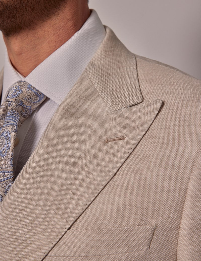 Mens Linen Suit For Beach Wedding - Summer  Suit in Cream - Image 6