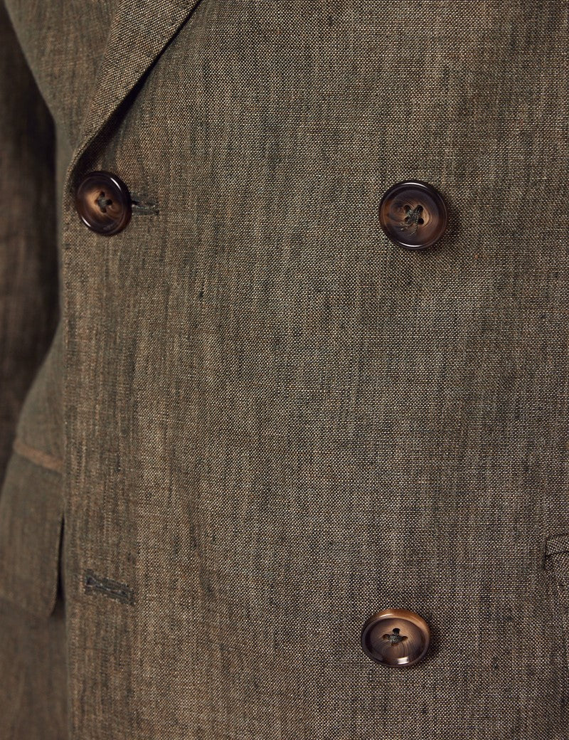 Mens Linen Suit For Beach Wedding - Summer  Suit in Dark Green Tailored Fit - Image 8