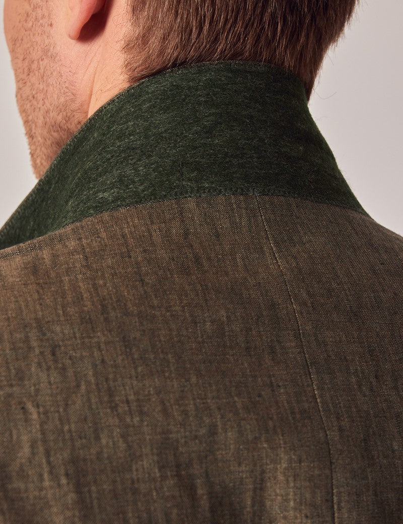 Mens Linen Suit For Beach Wedding - Summer  Suit in Dark Green Tailored Fit - Image 9