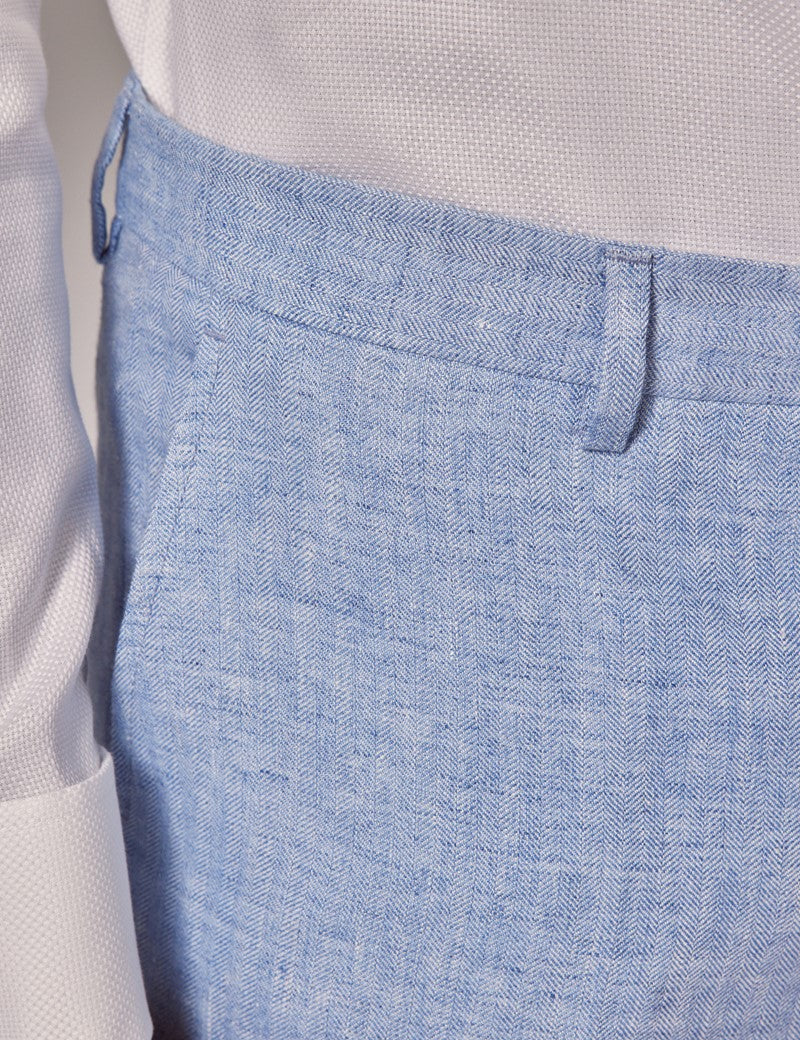 Mens Linen Suit For Beach Wedding - Summer  Suit in Light Blue - Image 12