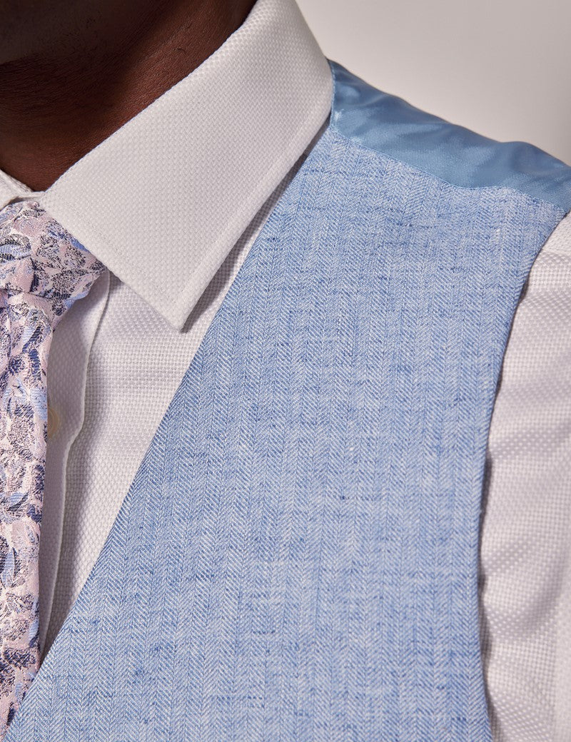 Mens Linen Suit For Beach Wedding - Summer  Suit in Light Blue - Image 14