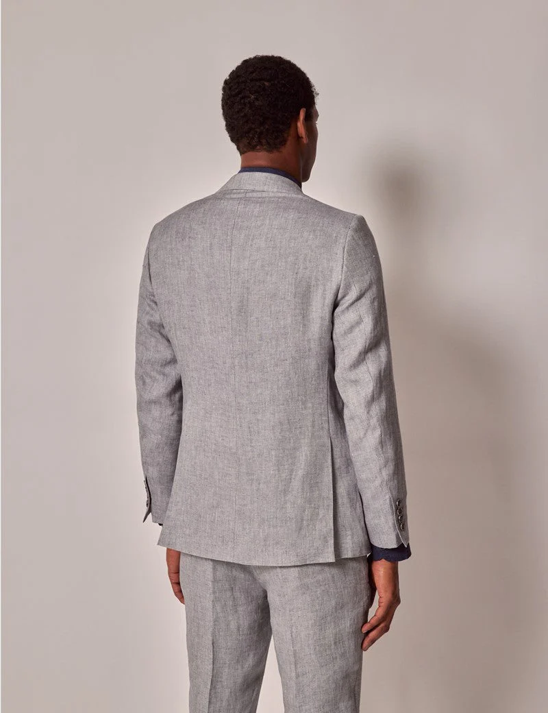 Mens Linen Suit For Beach Wedding - Summer Suit in Light Grey - Image 6