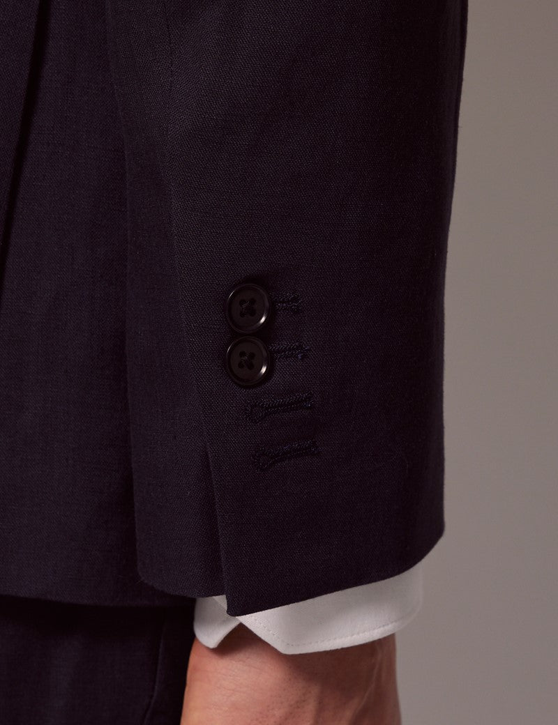 Mens Linen Suit For Beach Wedding - Summer  Suit in Navy Linen - Image 11