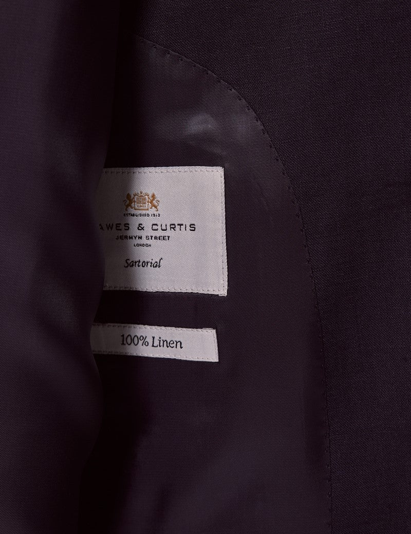 Mens Linen Suit For Beach Wedding - Summer  Suit in Navy Linen - Image 5