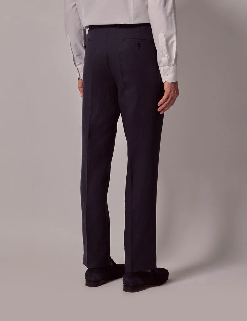 Mens Linen Suit For Beach Wedding - Summer  Suit in Navy Linen - Image 9