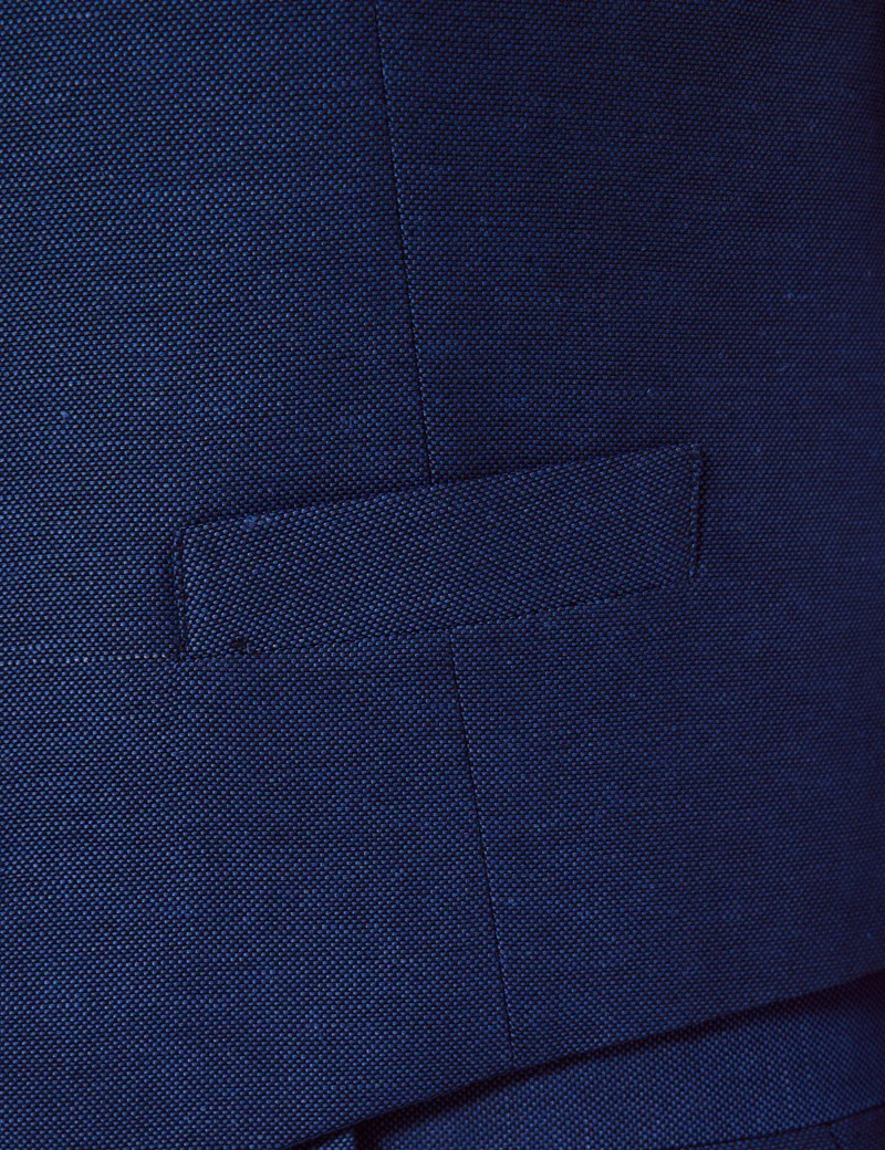Mens Linen Suit For Beach Wedding - Summer  Suit in Royal Blue Slim Fit - Image 7