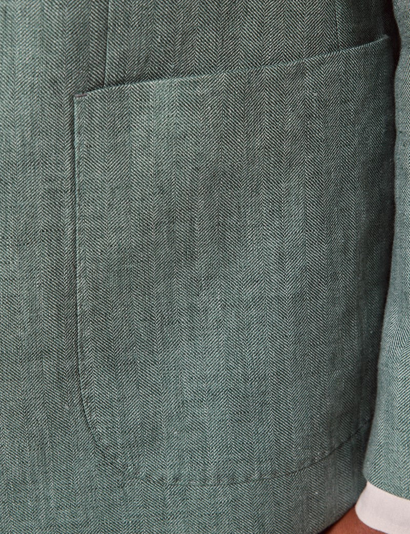 Mens Linen Suit For Beach Wedding - Summer  Suit in Sea Green - Image 7